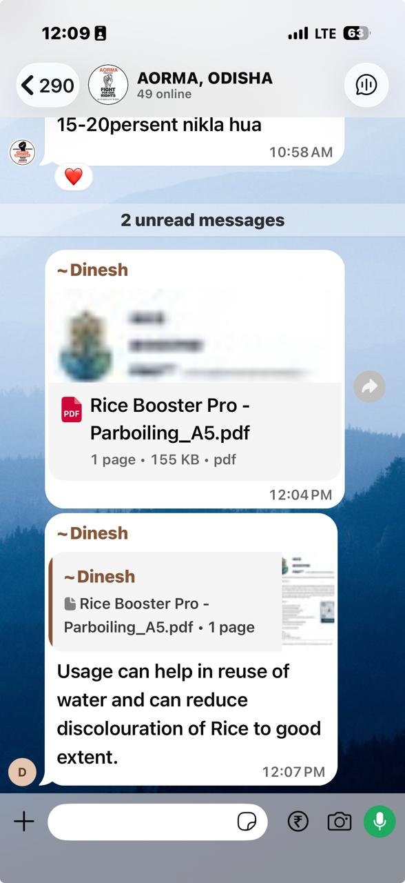 Customer feedback shared with Rice Booster Pro™